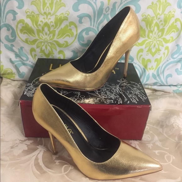 Liliana Gold Heels - Picture 1 of 4